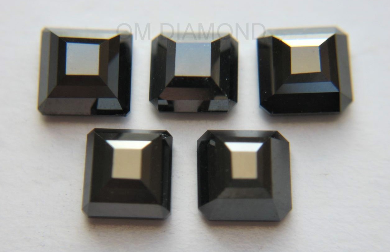 Black Fancy Square Cut Diamonds (Treated)