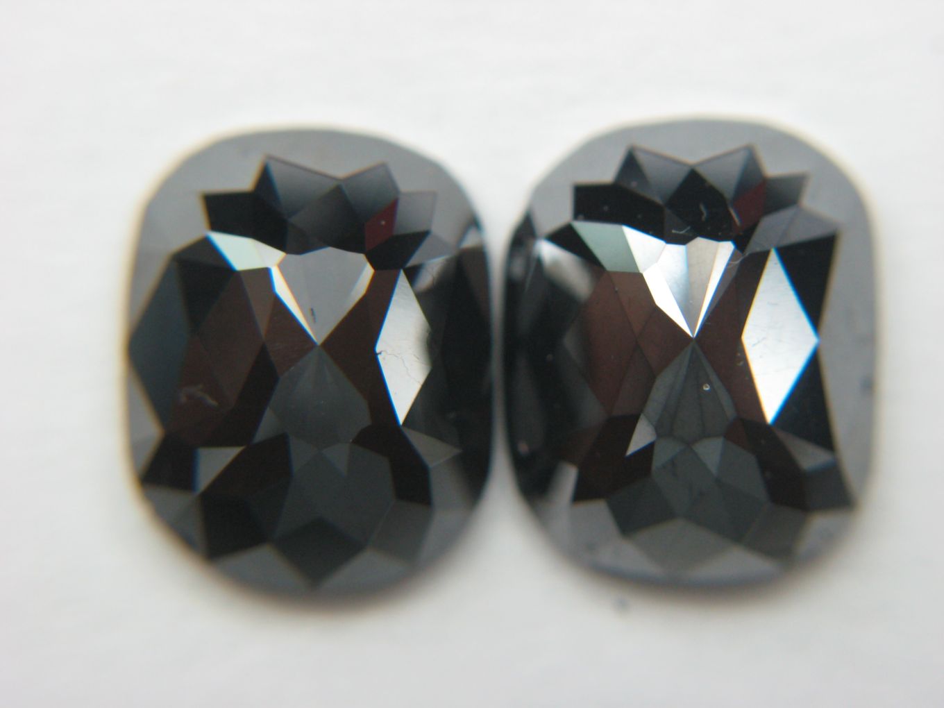 Pair of Black Cushion Cut Diamonds (Enhanced)