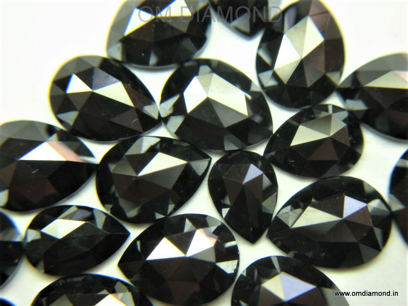 Black Pear Rose Cut Diamonds (Treated)