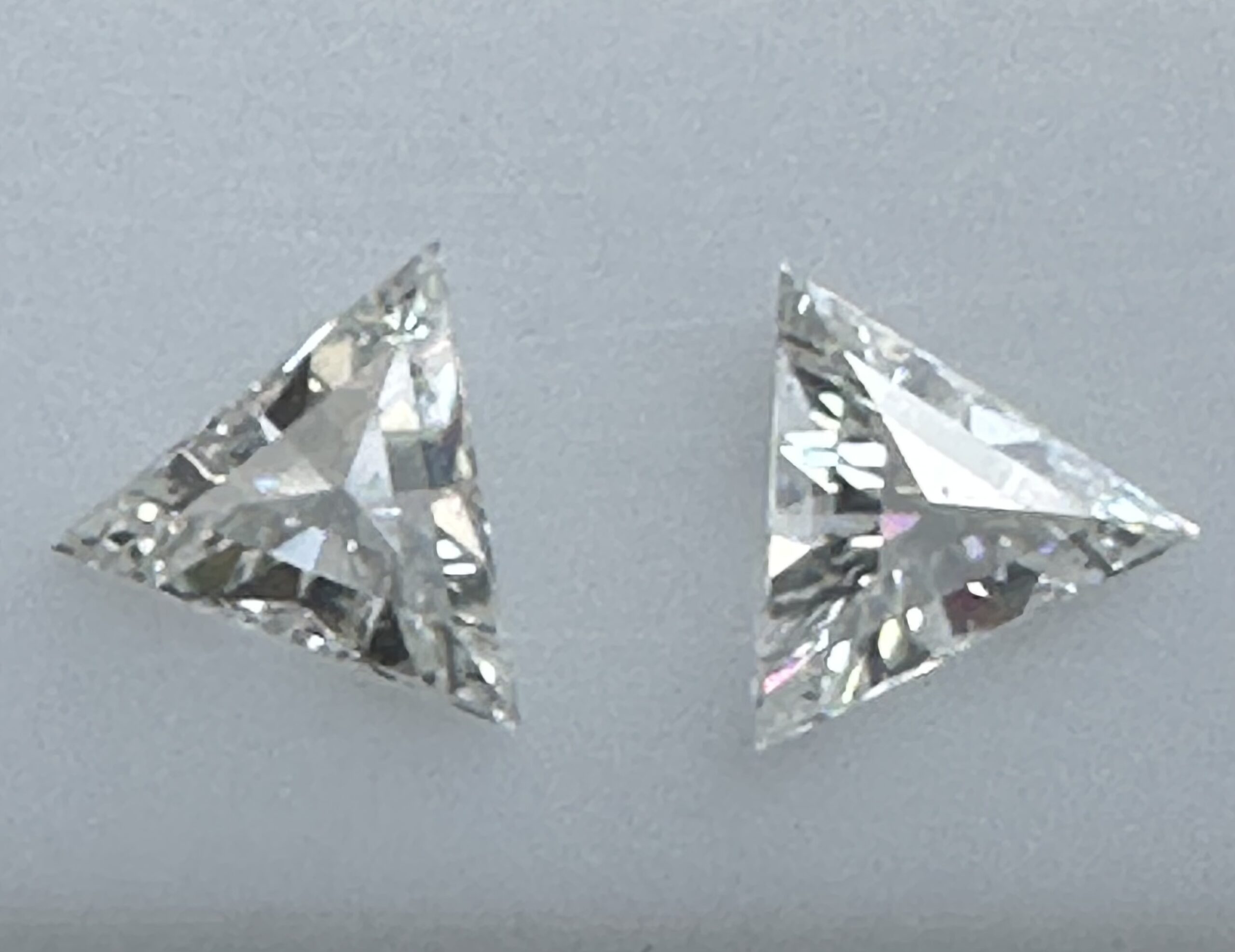 White Triangle Cut Diamonds