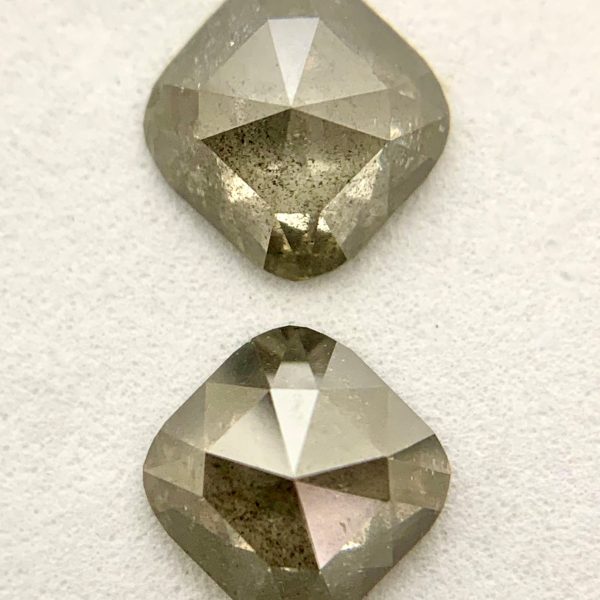 Pair of Cushion Cut Salt and Pepper Diamond - Image 4