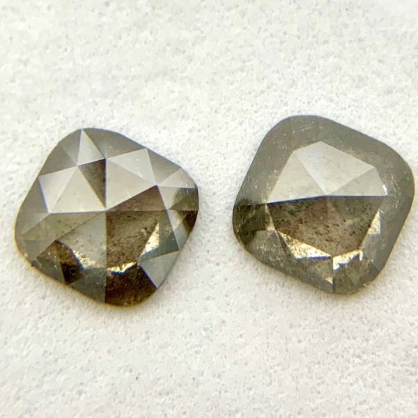 Pair of Cushion Cut Salt and Pepper Diamond - Image 3