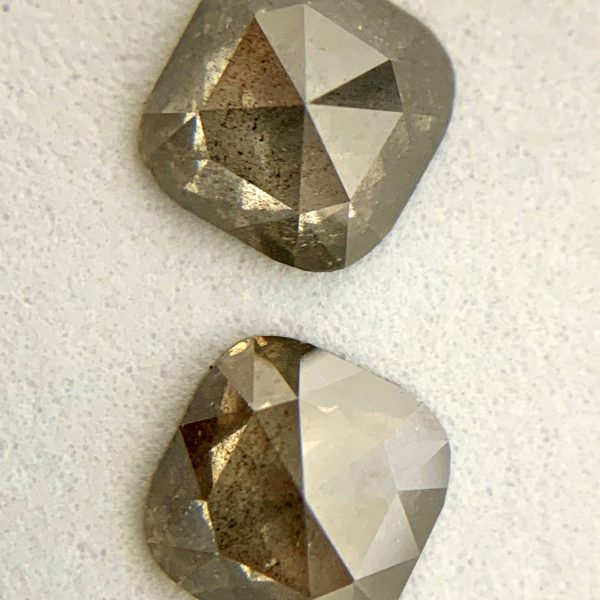 Pair of Cushion Cut Salt and Pepper Diamond - Image 2