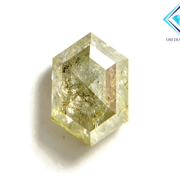 Elongated Hexagon Diamond with Greenish-Yellow Inclusions - Image 2