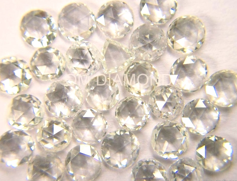 White Round Rose Cut Diamonds