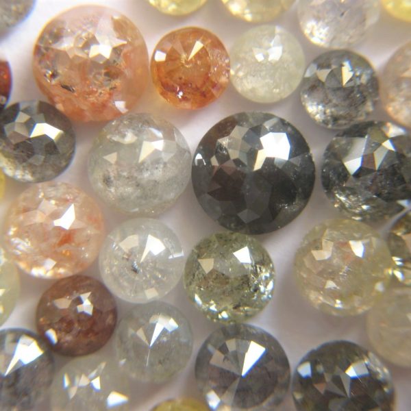 Natural Mix Colors Round Mirror Cut Diamonds