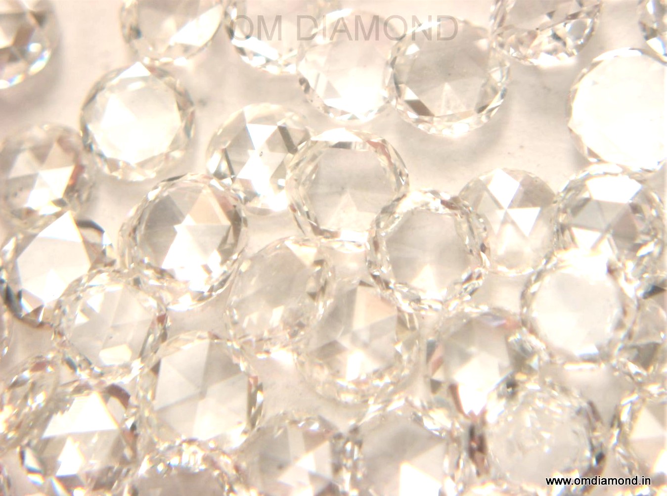 White Round Rose Cut Diamonds