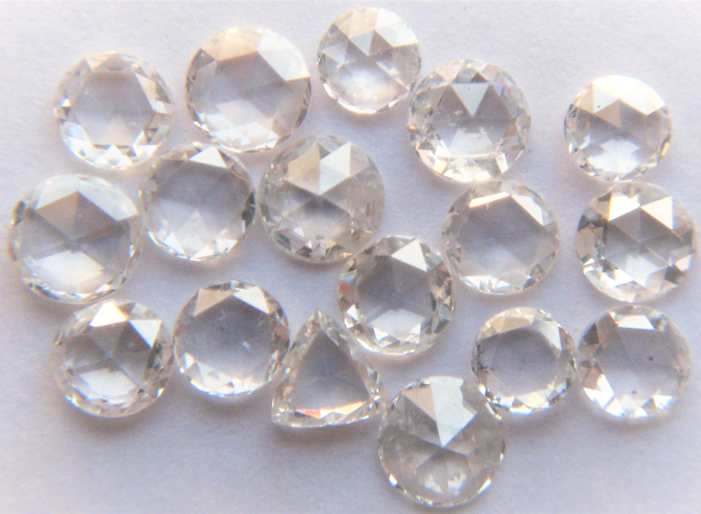 White Round Rose Cut Diamonds