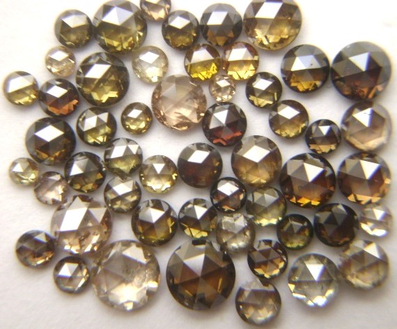 Natural Fancy Colors Round Rose Cut Diamonds